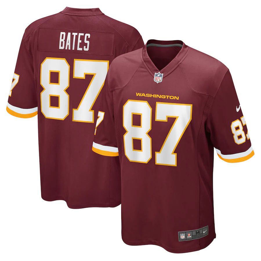Men Washington Redskins #87 John Bates Nike Burgundy Game NFL Jersey->washington redskins->NFL Jersey